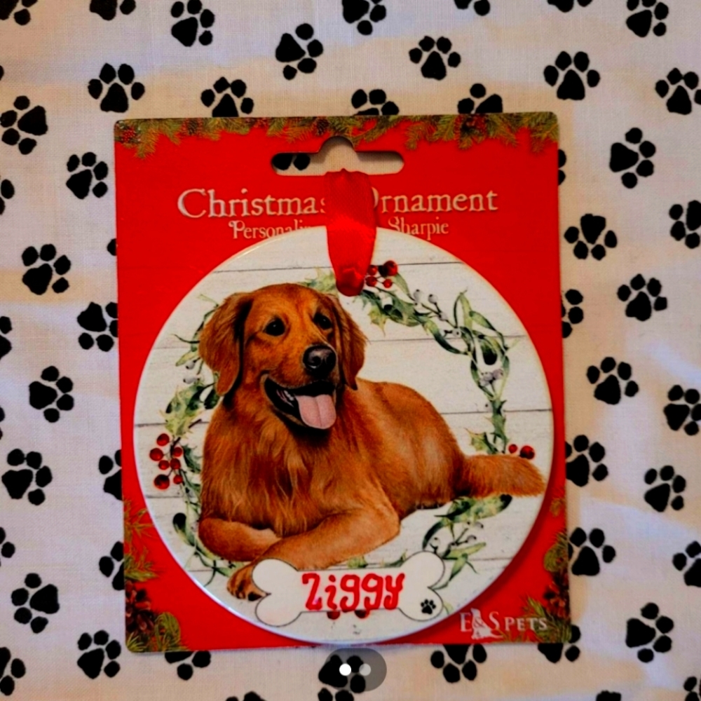 Golden Retriever Christmas Ornament, NWT